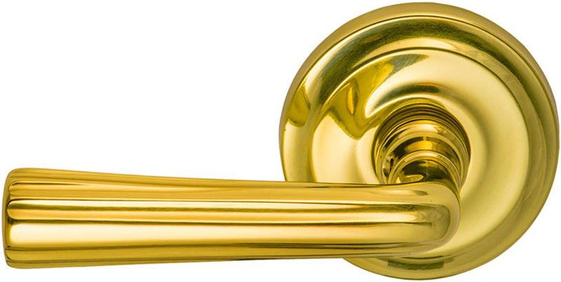 Omnia Traditions 706 Lever with 2 5/8" Rose in Polished Brass, Lacquered finish