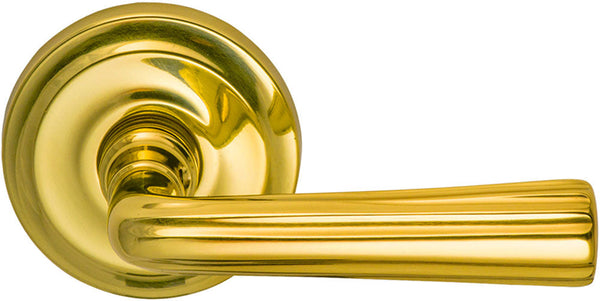 Omnia Traditions 706 Lever with 2 5/8" Rose in Polished Brass, Lacquered finish