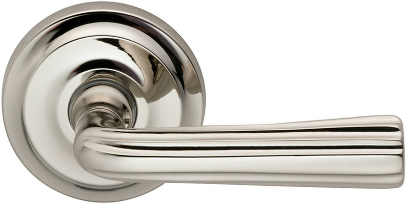 Omnia Traditions 706 Lever with 2 5/8" Rose in Polished Nickel, Lacquered finish