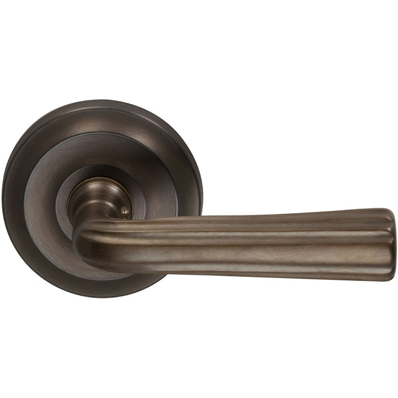 Omnia Traditions 706 Lever with Round Rosette in Antique Bronze, Unlacquered finish