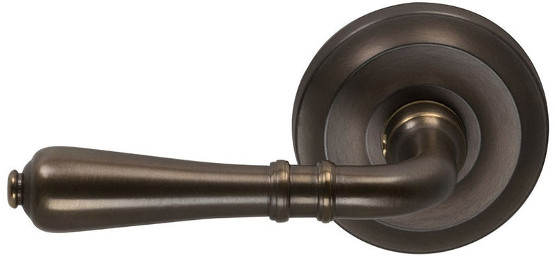 Omnia Traditions 752 Lever with 2 5/8" Rose in Antique Bronze, Unlacquered finish