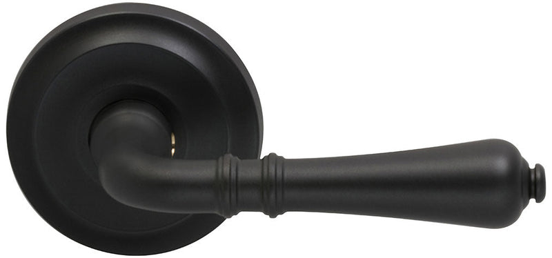 Omnia Traditions 752 Lever with 2 5/8" Rose in Black, Oil-Rubbed, Lacquered finish