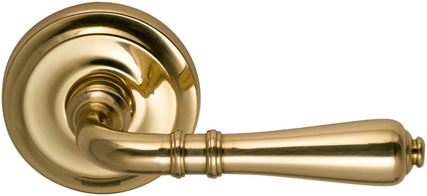 Omnia Traditions 752 Lever with 2 5/8" Rose in Polished Brass, Lacquered finish