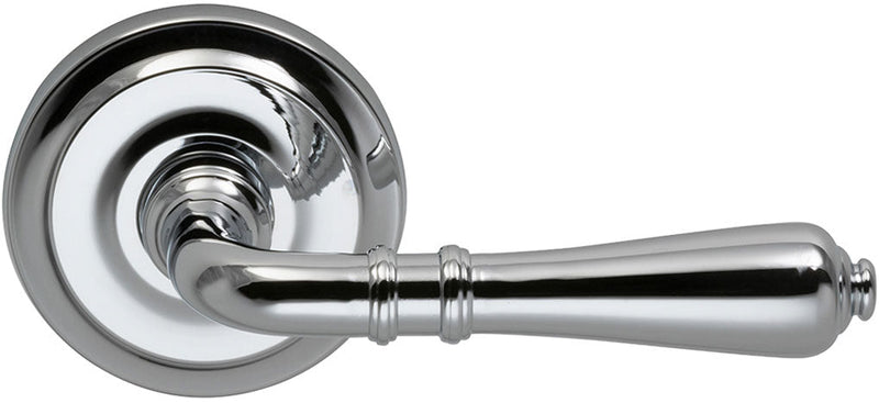 Omnia Traditions 752 Lever with 2 5/8" Rose in Polished Chrome, Plated finish