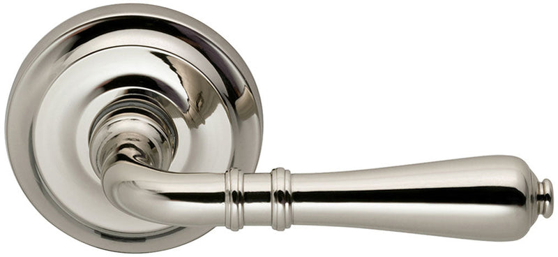 Omnia Traditions 752 Lever with 2 5/8" Rose in Polished Nickel, Lacquered finish