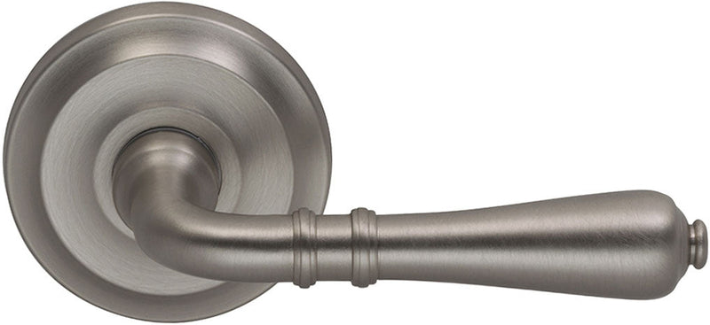 Omnia Traditions 752 Lever with 2 5/8" Rose in Satin Nickel, Lacquered finish