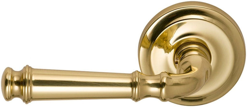 Omnia Traditions 904 Lever with 2 5/8" Rose in Polished Brass, Lacquered finish