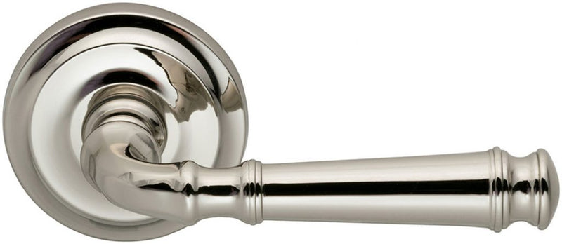 Omnia Traditions 904 Lever with 2 5/8" Rose in Polished Nickel, Lacquered finish