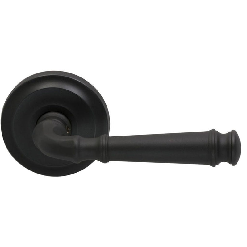 Omnia Traditions 904 Lever with Round Rosette in Black, Oil-Rubbed, Lacquered finish