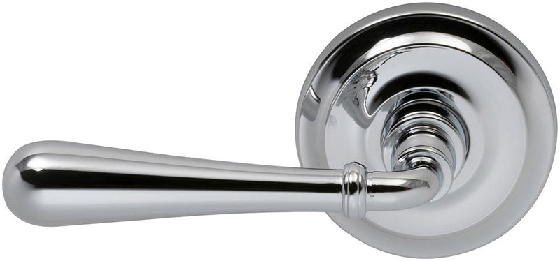 Omnia Traditions 918 Lever with 2 5/8" Rose in Polished Chrome, Plated finish