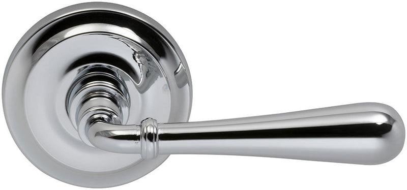 Omnia Traditions 918 Lever with 2 5/8" Rose in Polished Chrome, Plated finish