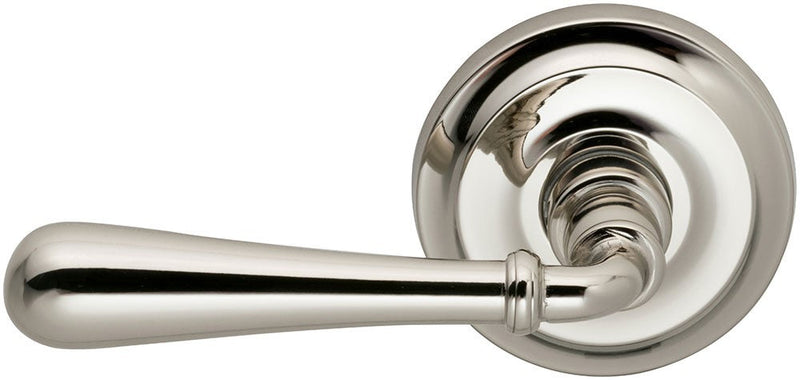 Omnia Traditions 918 Lever with 2 5/8" Rose in Polished Nickel, Lacquered finish