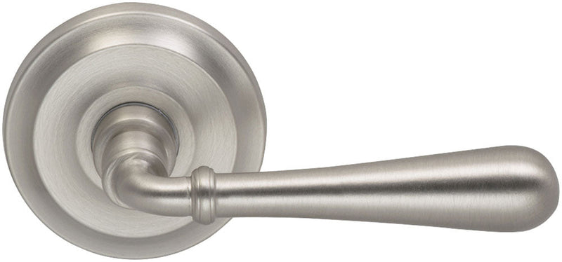 Omnia Traditions 918 Lever with 2 5/8" Rose in Satin Nickel, Lacquered finish