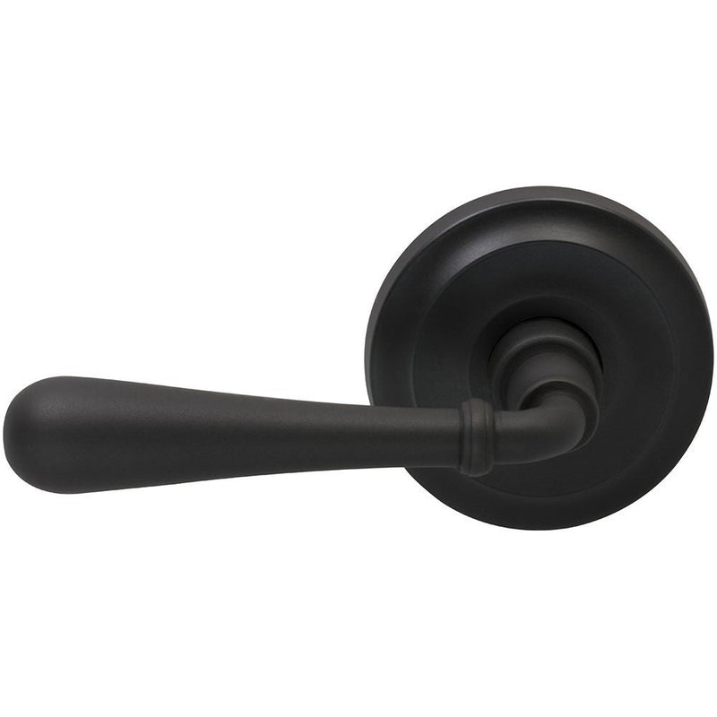 Omnia Traditions 918 Lever with Round Rosette in Black, Oil-Rubbed, Lacquered finish