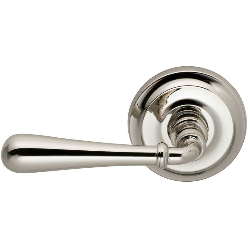 Omnia Traditions 918 Lever with Round Rosette in Polished Nickel, Lacquered finish