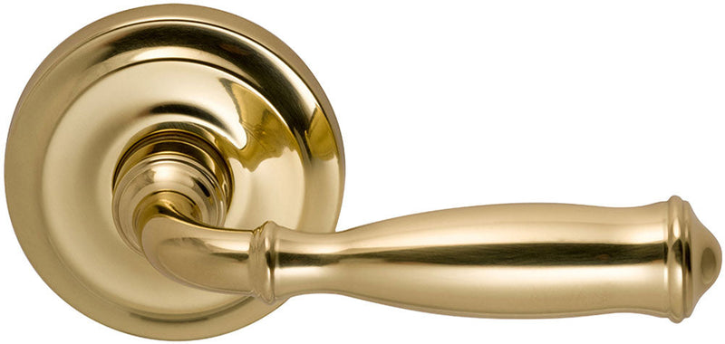 Omnia Traditions 944 Lever with 2 5/8" Rose in Polished Brass, Lacquered finish