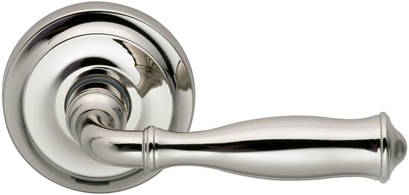 Omnia Traditions 944 Lever with 2 5/8" Rose in Polished Nickel, Lacquered finish