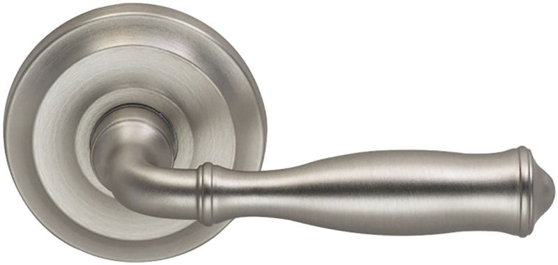 Omnia Traditions 944 Lever with 2 5/8" Rose in Satin Nickel, Lacquered finish