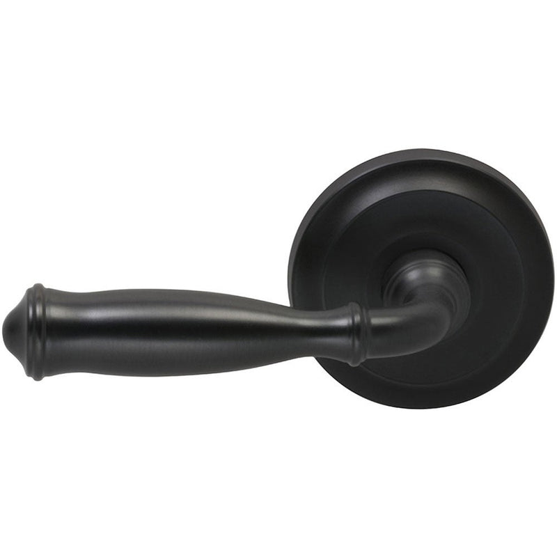 Omnia Traditions 944 Lever with Round Rosette in Black, Oil-Rubbed, Lacquered finish