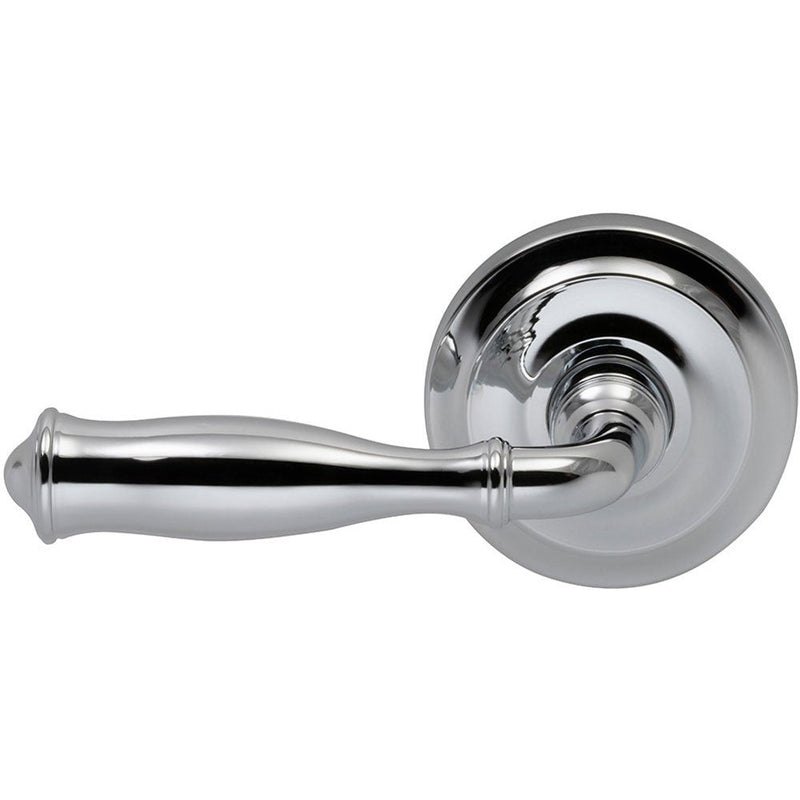 Omnia Traditions 944 Lever with Round Rosette in Polished Chrome, Plated finish