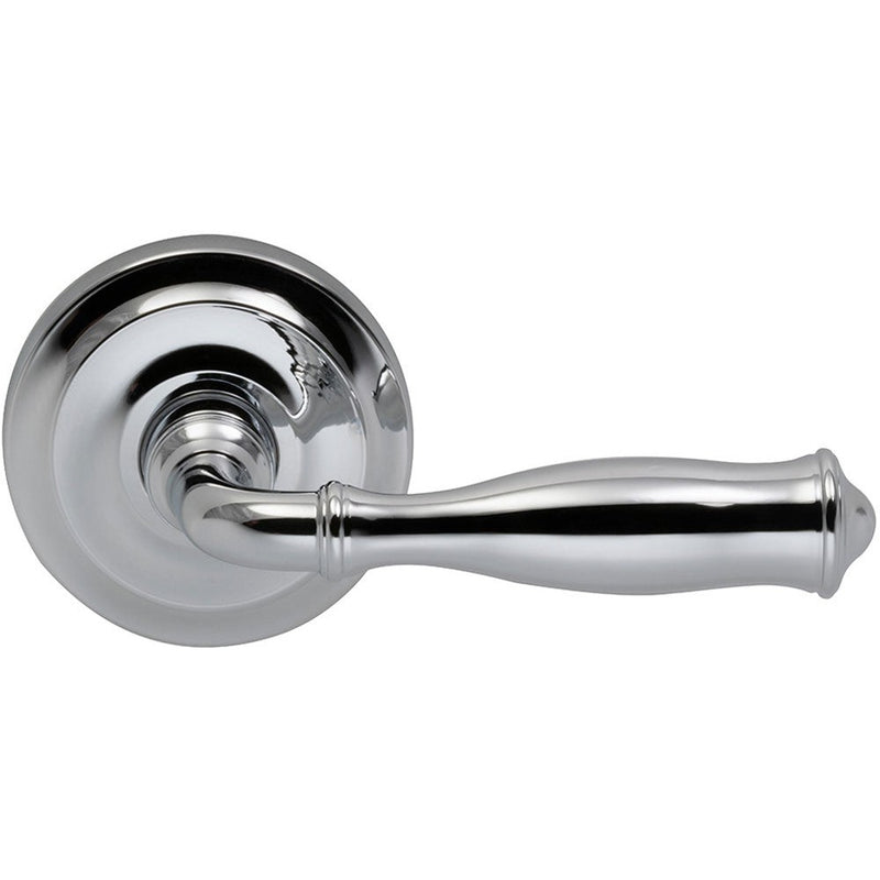 Omnia Traditions 944 Lever with Round Rosette in Polished Chrome, Plated finish