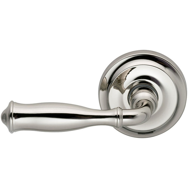 Omnia Traditions 944 Lever with Round Rosette in Polished Nickel, Lacquered finish