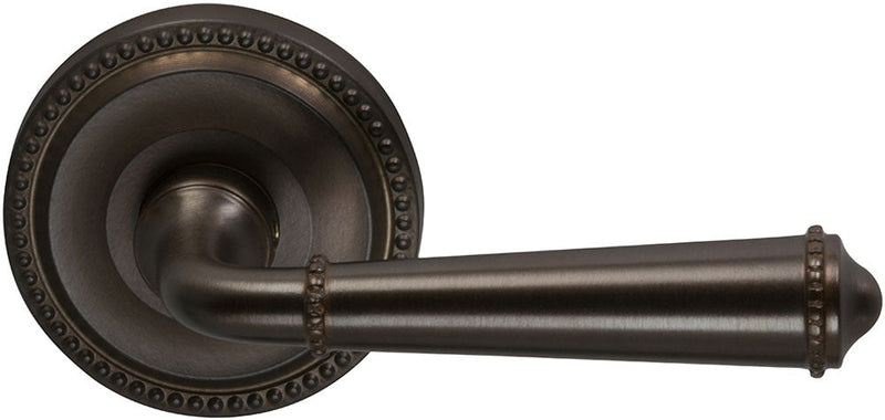 Omnia Traditions 946 Beaded Lever with 2 5/8" Beaded Rose in Antique Bronze, Unlacquered finish