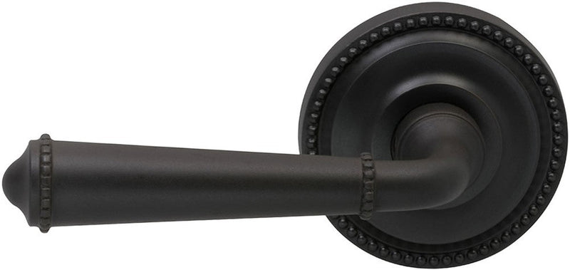 Omnia Traditions 946 Beaded Lever with 2 5/8" Beaded Rose in Black, Oil-Rubbed, Lacquered finish