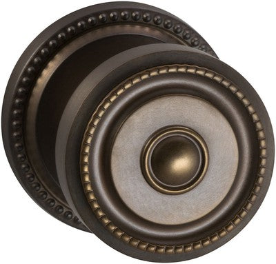 Omnia Traditions Beaded 430 Knob with Beaded Rose in Antique Bronze, Unlacquered finish