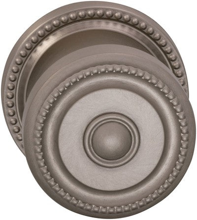 Omnia Traditions Beaded 430 Knob with Beaded Rose in Satin Nickel, Lacquered finish