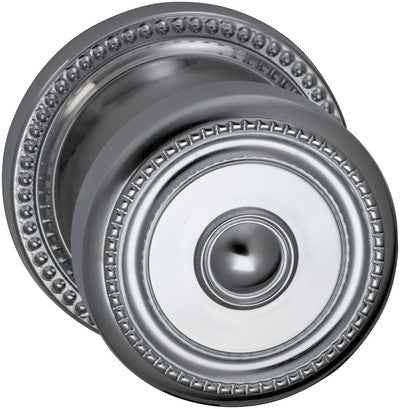 Omnia Traditions Beaded 430 Knob with Round Beaded Rosette in Polished Chrome, Plated finish