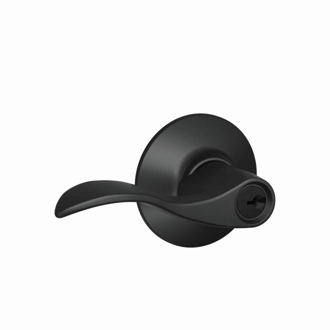 Schlage Accent Lever Keyed Entry Lock in Flat Black finish