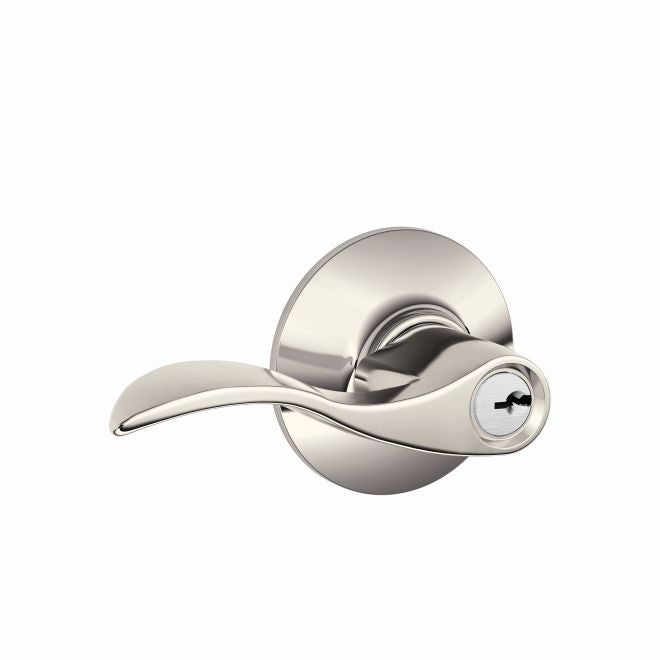 Schlage Accent Lever Keyed Entry Lock in Polished Nickel finish