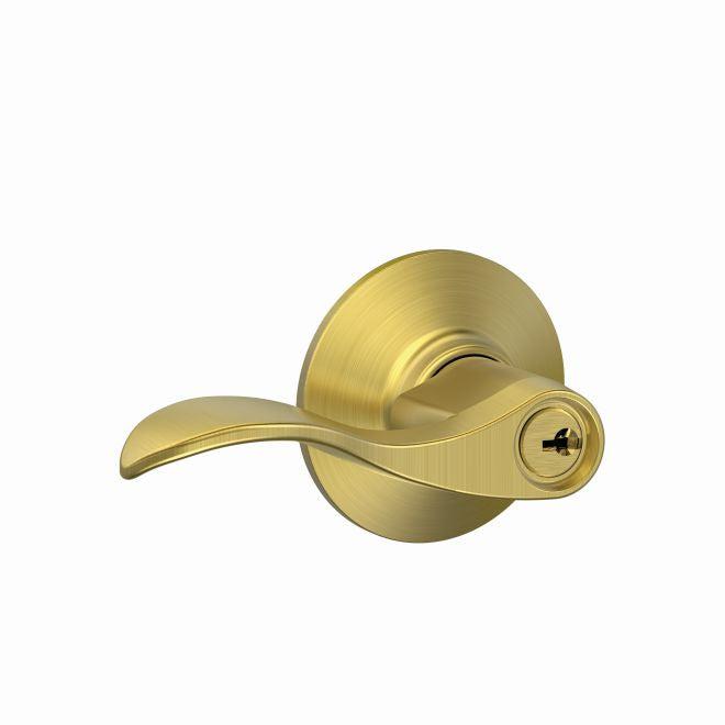 Schlage Accent Lever Keyed Entry Lock in Satin Brass finish