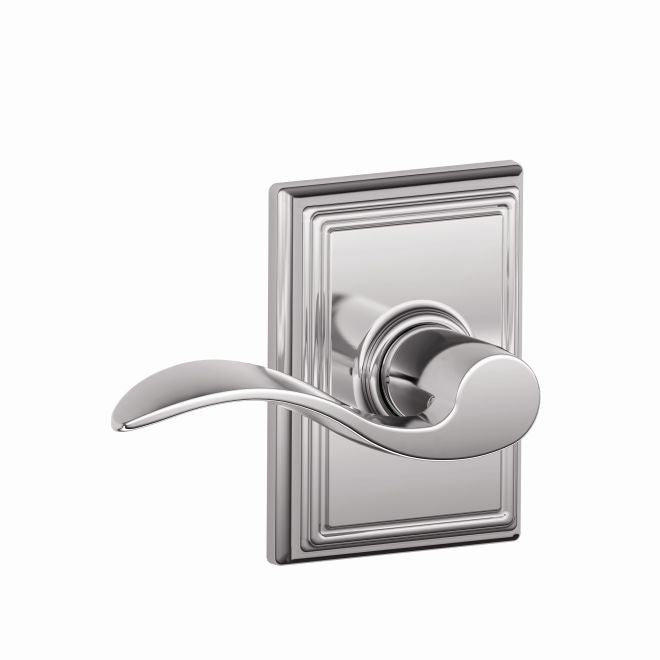 Schlage Accent Passage Lever With Addison Rosette in Bright Chrome finish