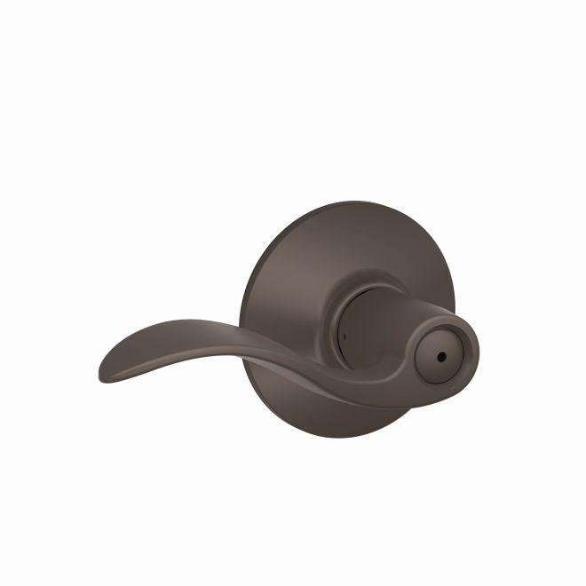 Schlage Accent Privacy Lever in Oil Rubbed Bronze finish