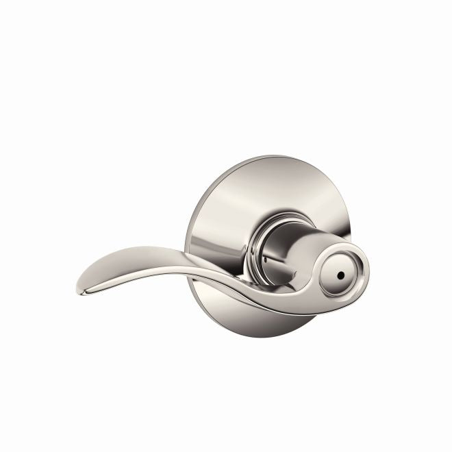 Schlage Accent Privacy Lever in Polished Nickel finish