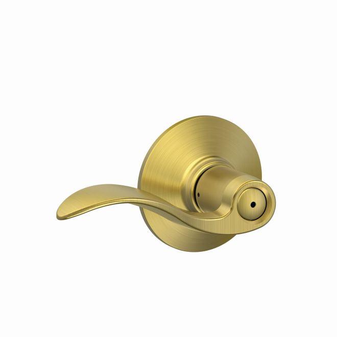 Schlage Accent Privacy Lever in Satin Brass finish