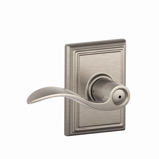 Schlage Accent Privacy Lever With Addison Rosette in Satin Nickel finish