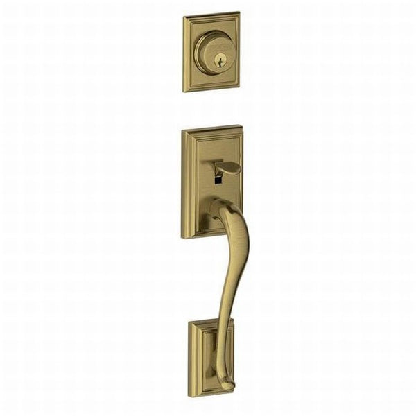 Schlage Addison Dummy Exterior Handleset Only - Interior Trim Sold Separately in Antique Brass finish