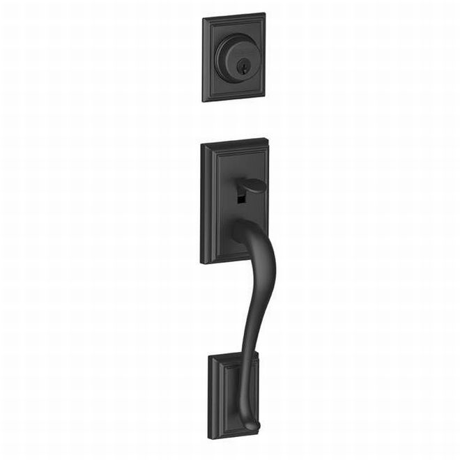 Schlage Addison Dummy Exterior Handleset Only - Interior Trim Sold Separately in Flat Black finish