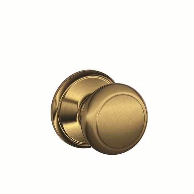 Schlage Andover Knob Dummy Interior Trim - Exterior Handleset Sold Separately in Antique Brass finish