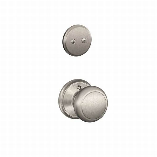 Schlage Andover Knob Dummy Interior Trim - Exterior Handleset Sold Separately in Satin Nickel finish