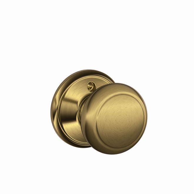 Schlage Andover Knob Half Dummy in Antique Brass finish