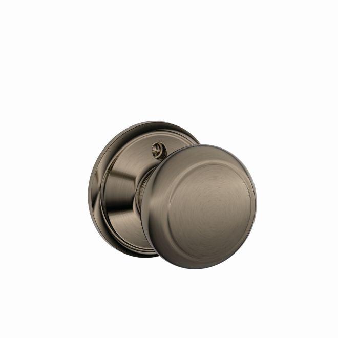 Schlage Andover Knob Half Dummy in Antique Pewter finish