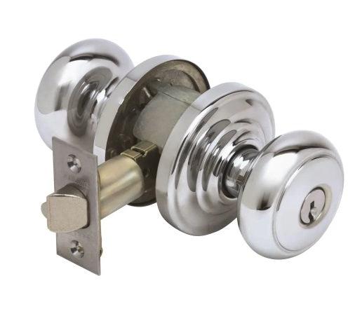 Schlage Andover Knob Keyed Entry Lock in Bright Chrome finish