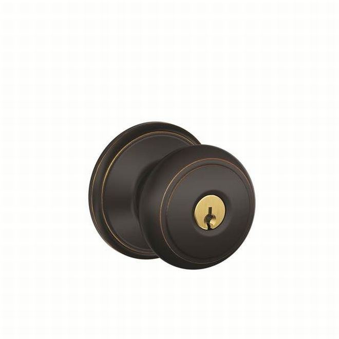 Schlage Andover Knob Storeroom Lock in Aged Bronze finish