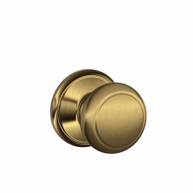 Schlage Andover Passage Knob in Antique Brass finish