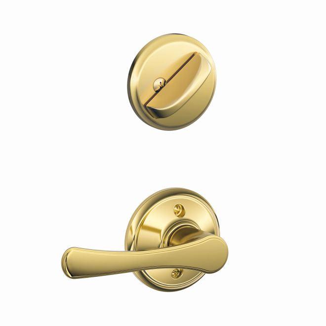 Schlage Avila Lever Interior Active Trim - Exterior Handleset Sold Separately in Bright Brass finish