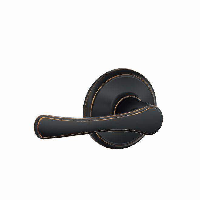 Schlage Avila Passage Lever in Aged Bronze finish